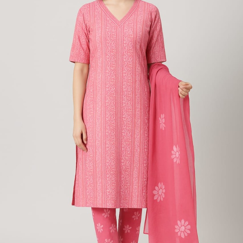 Batik Print Kurti Set