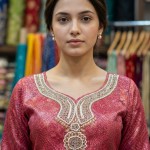 Hank work Kurti Set with Digital Print Dupatta